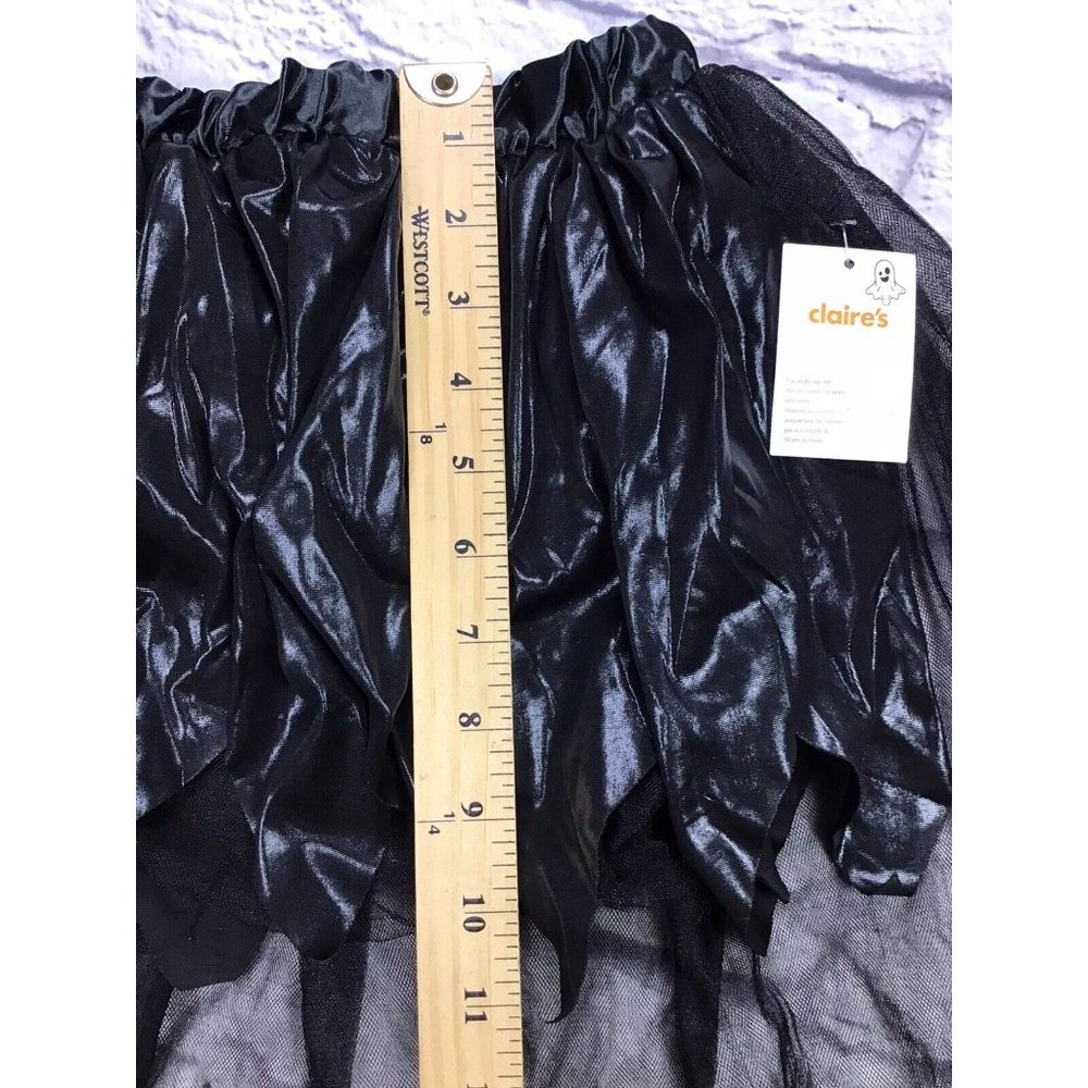 NWT Black Halloween Costume High-Low Tutu Cos Play Gothic Bride Witch - Picture 4 of 5